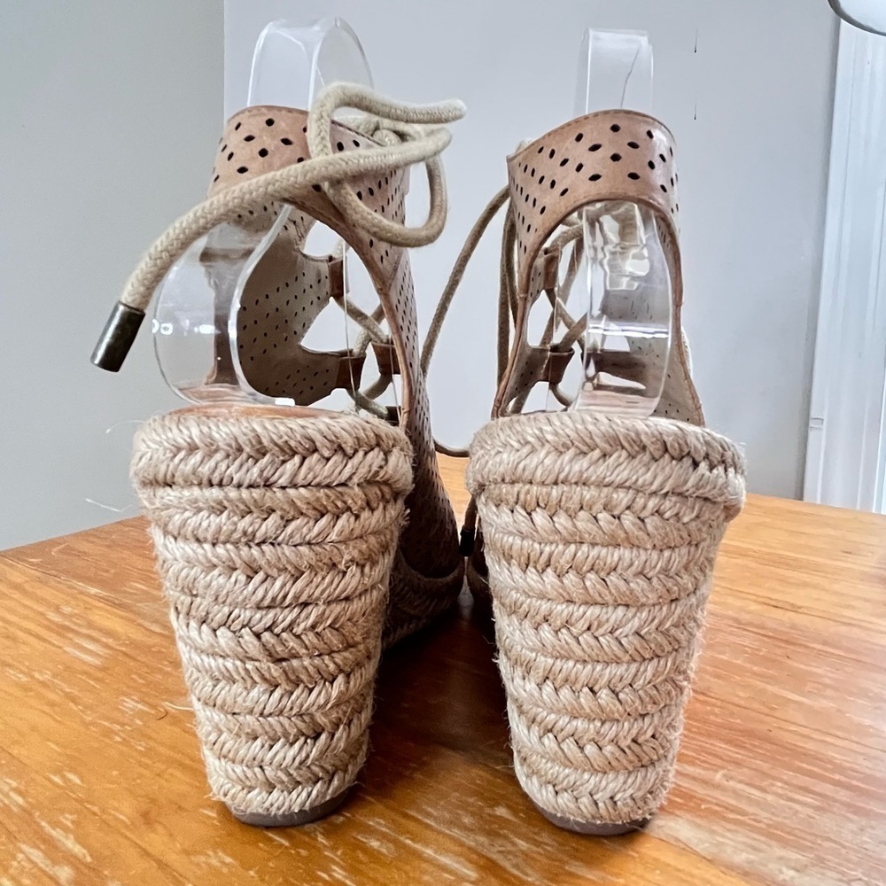 Johnston & Murphy Women’s Mandy Leather Wedge Espadrille Sandals - Picture 7 of 11